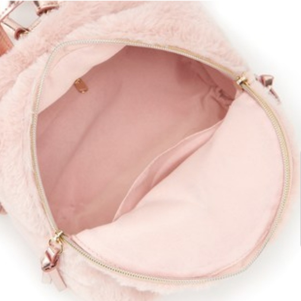 Plush pink mini backpack - Picture 4 of 4